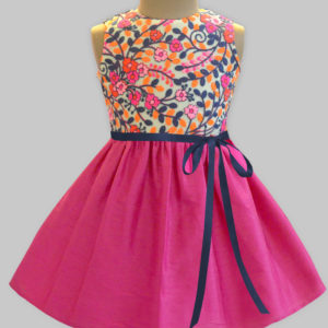 hot pink embroidered dress