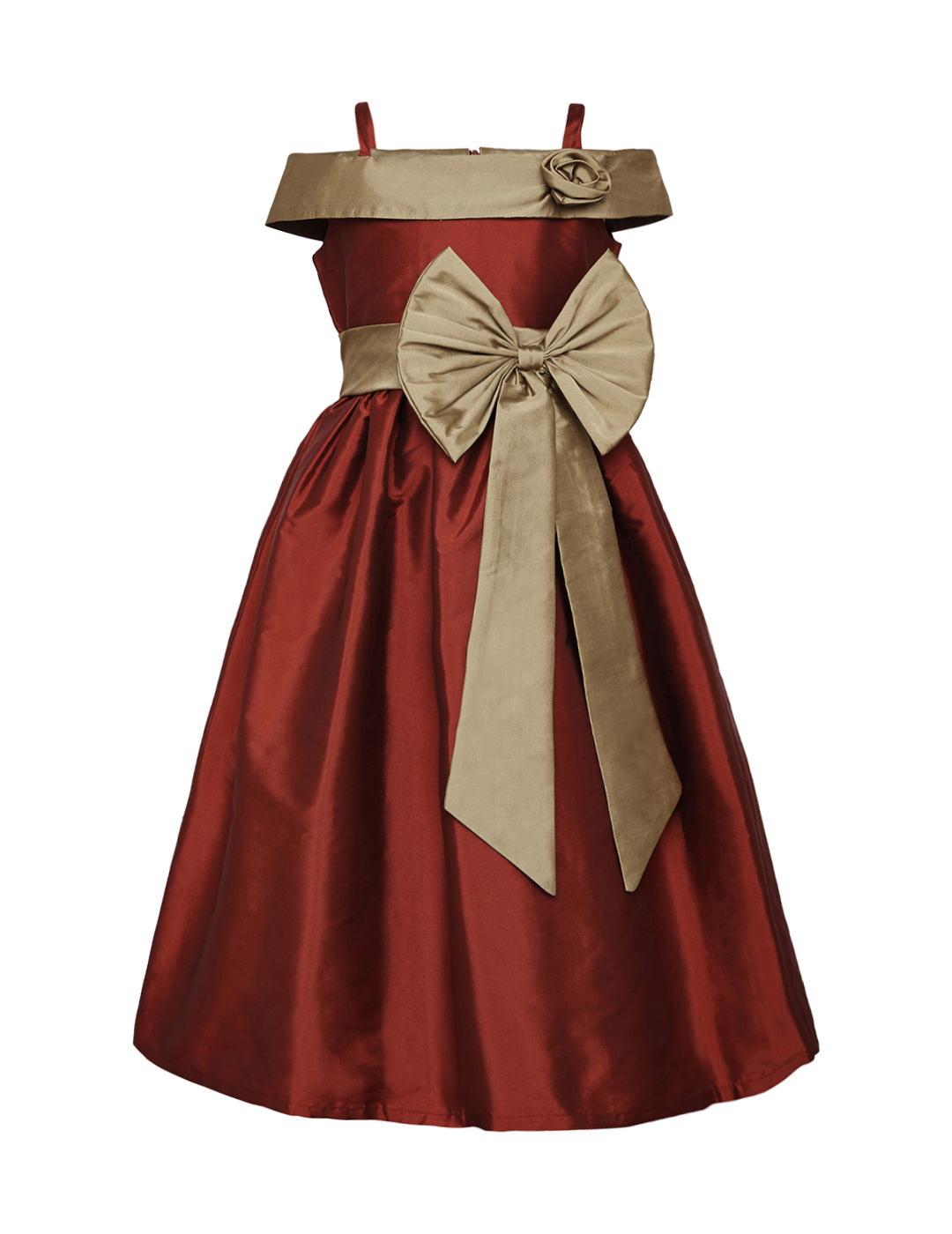 burgundy and gold gown