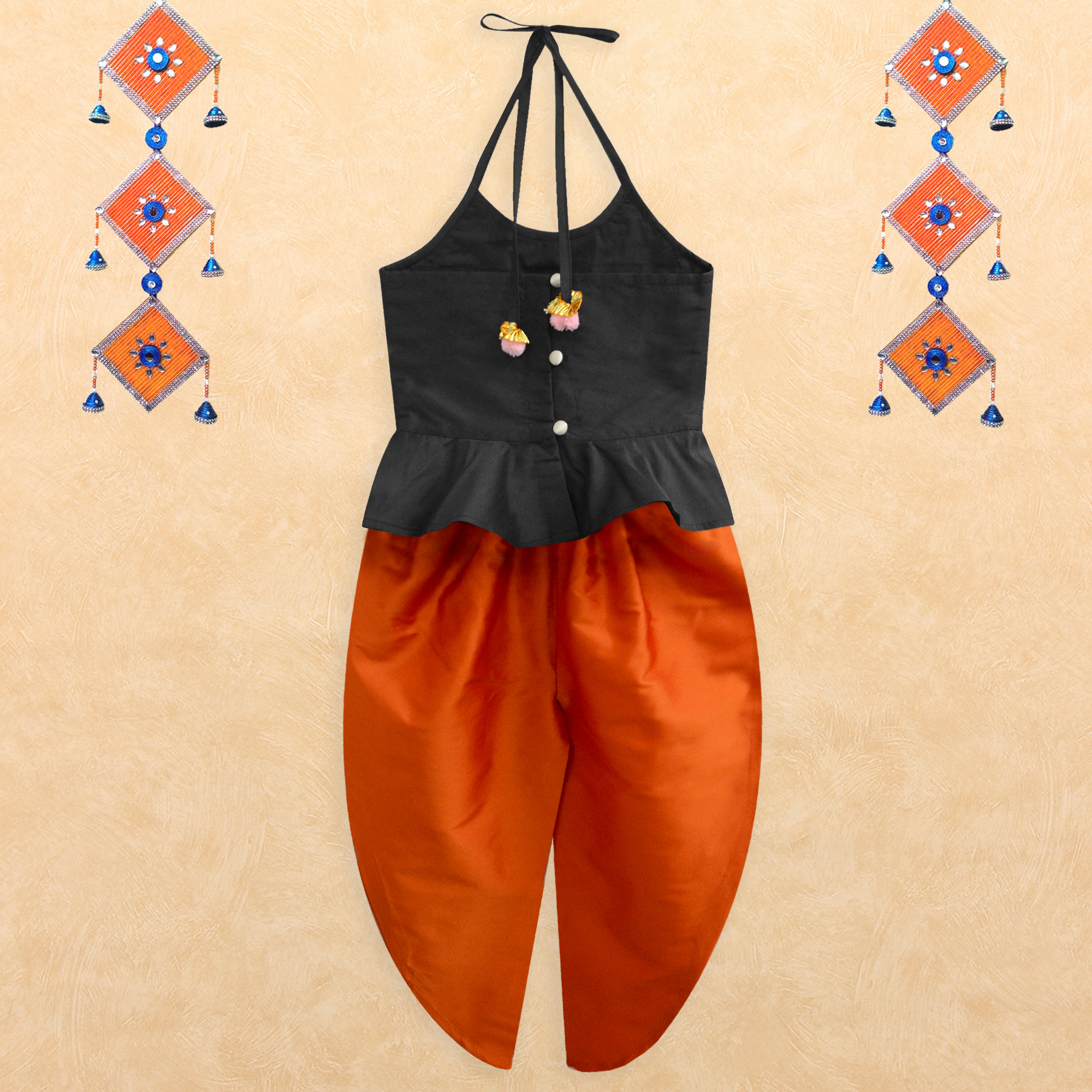 peplum top with dhoti pants