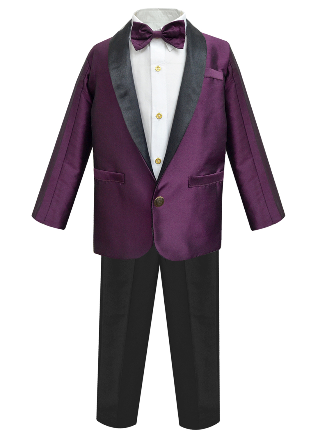WineBlack Boys Three Piece Tuxedo Suit A.T.U.N.