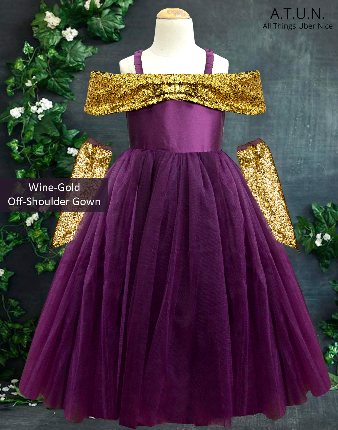 Buy Dark Purple Embroidered Off Shoulder Gown Party Wear Online at Best  Price | Cbazaar