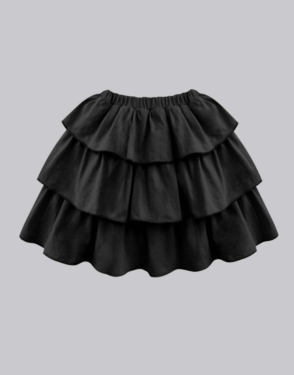 Black Jersey Tiered Skirt - A.T.U.N.