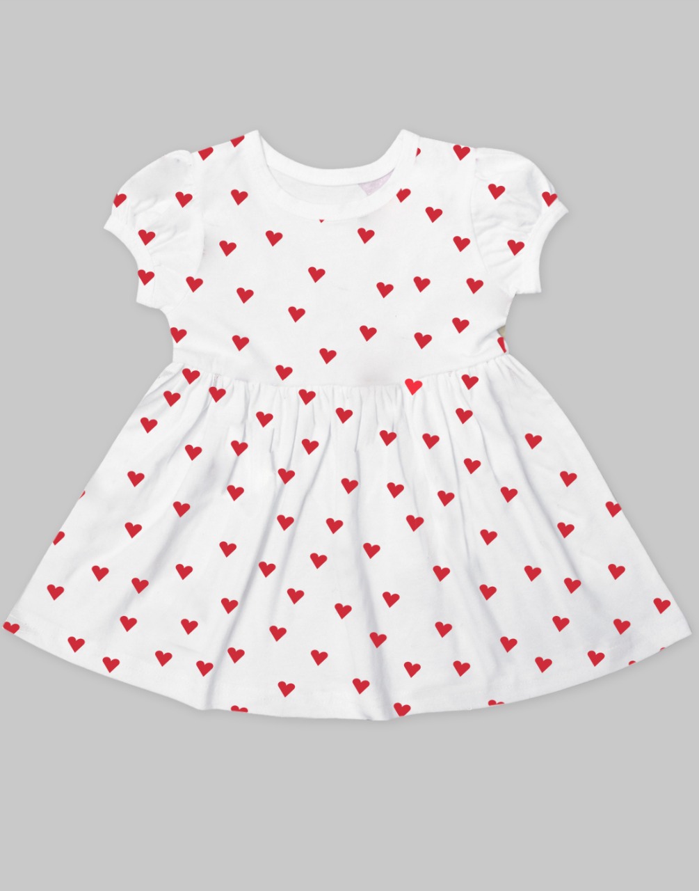 white dress with red hearts