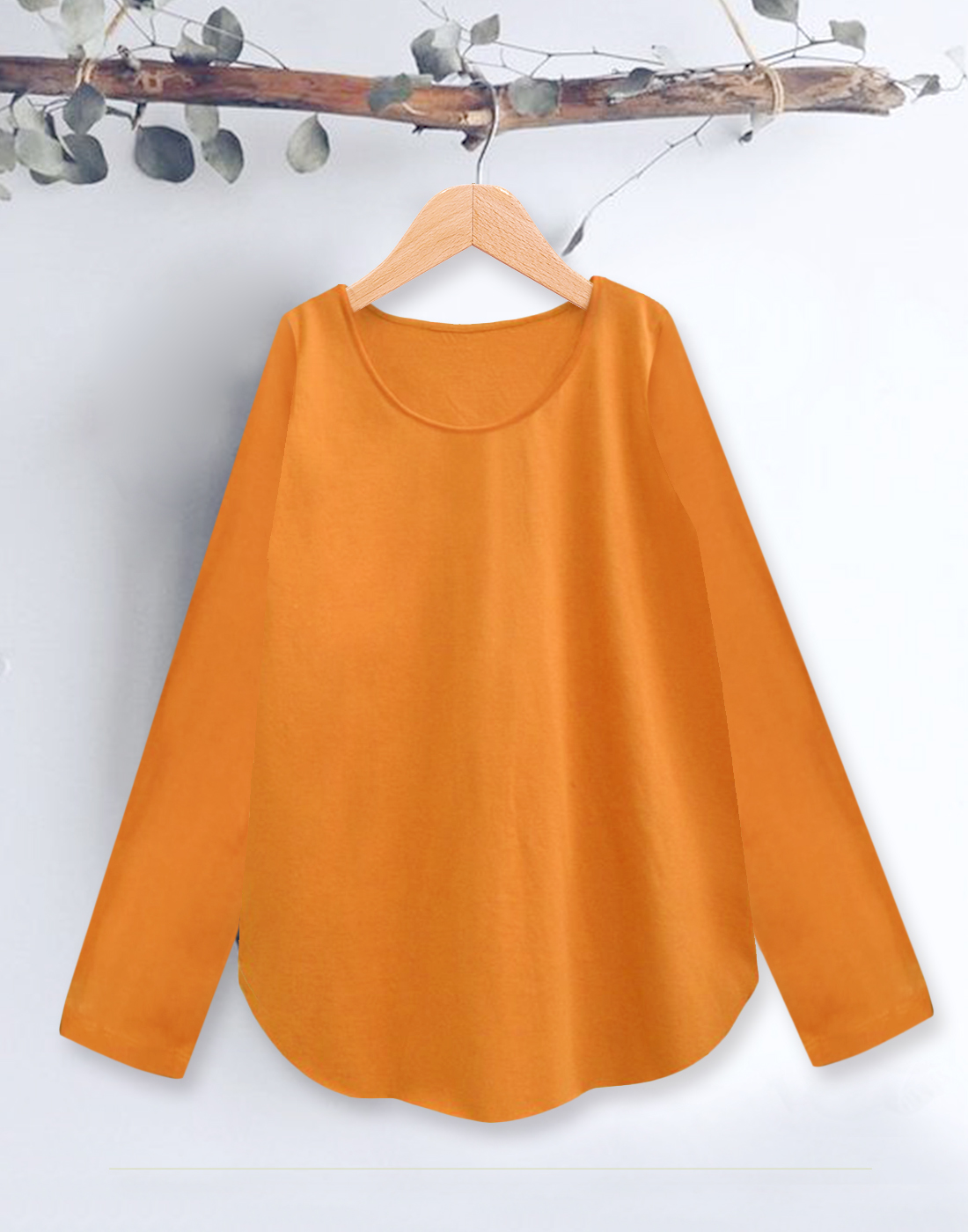 orange full sleeve tee-1