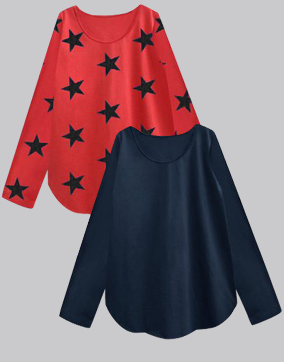women's red full sleeve t shirt