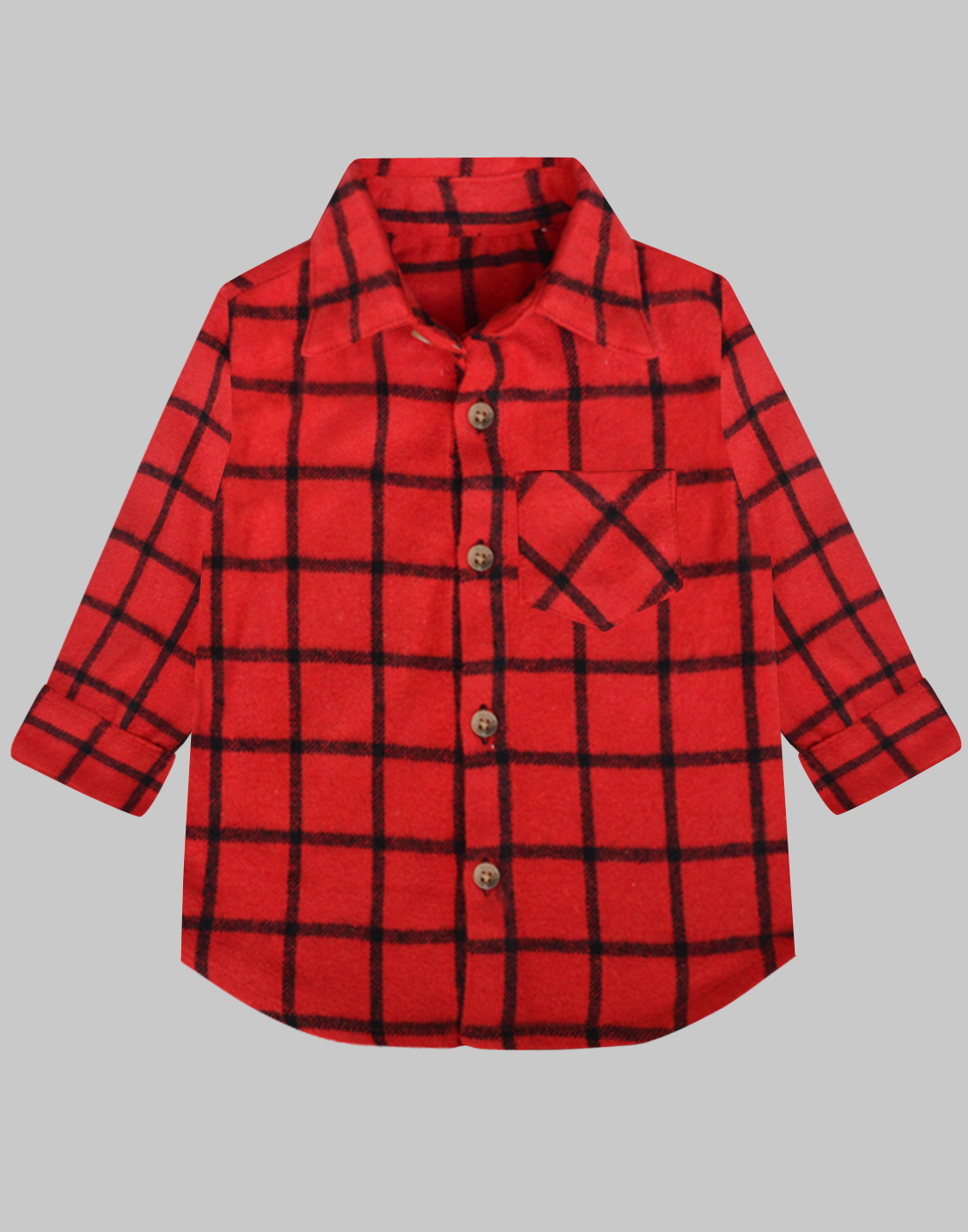 Red Graphic Brushed Flannel Boy's Shirt - A.T.U.N.