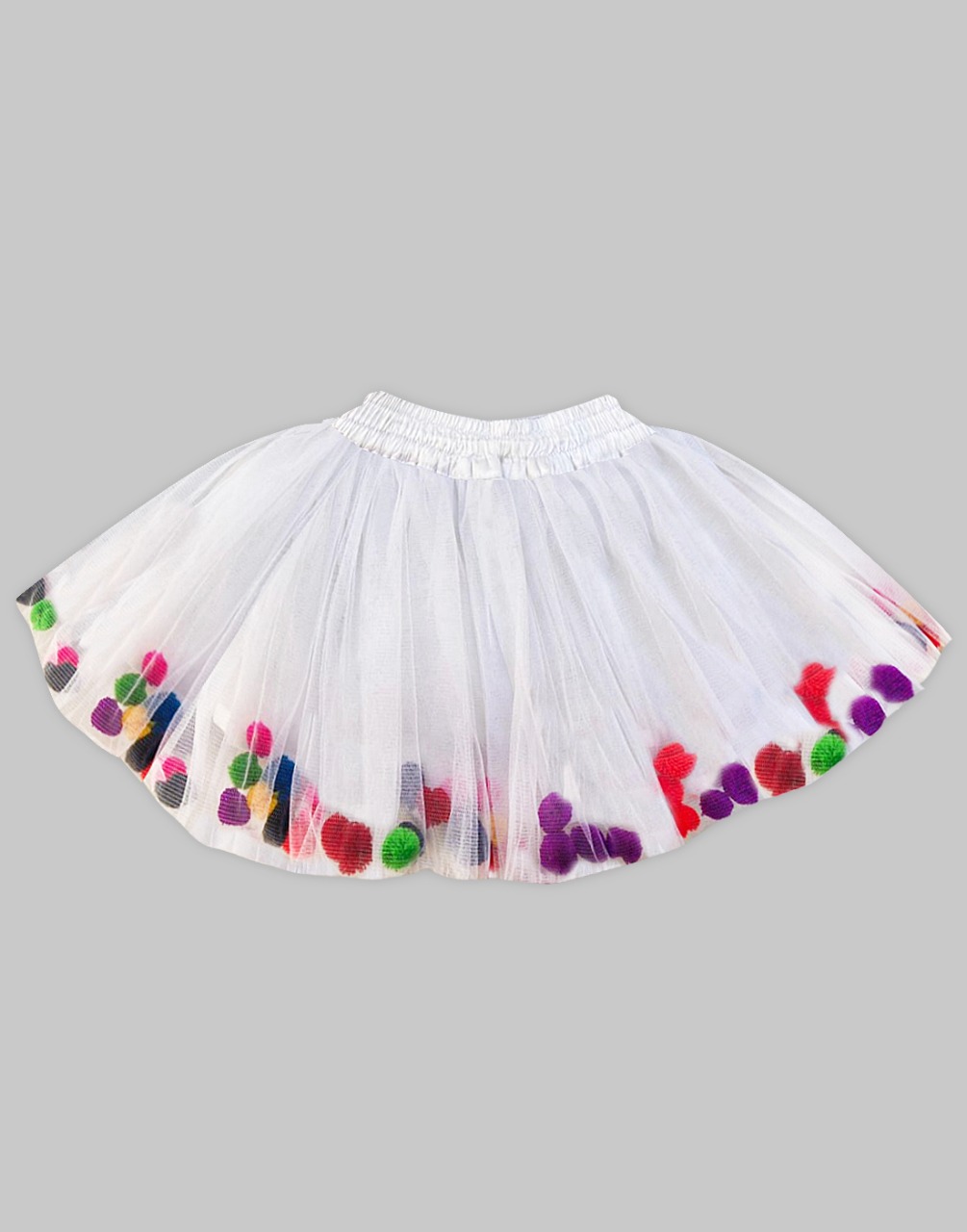 White tulle pom pom clearance skirt
