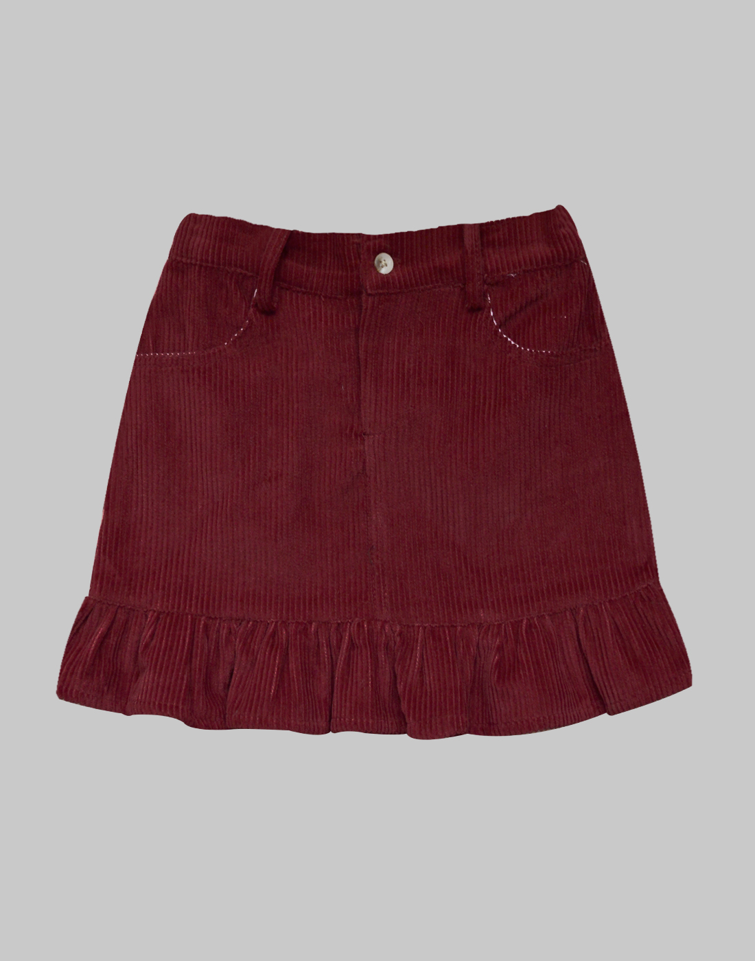 maroon corduroy skirt outfit