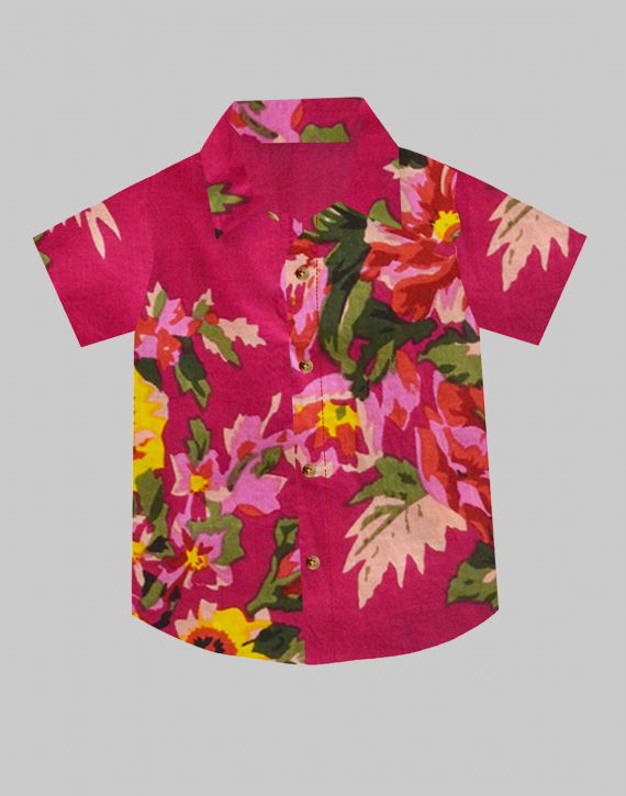 Magenta Floral Ardour Boy s Shirt A.T.U.N