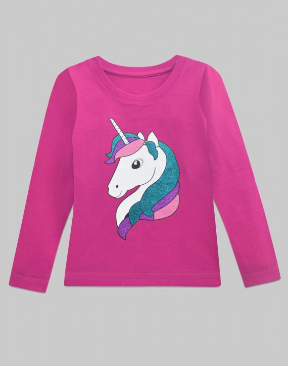 Girls Long Sleeves Unicorn Tee