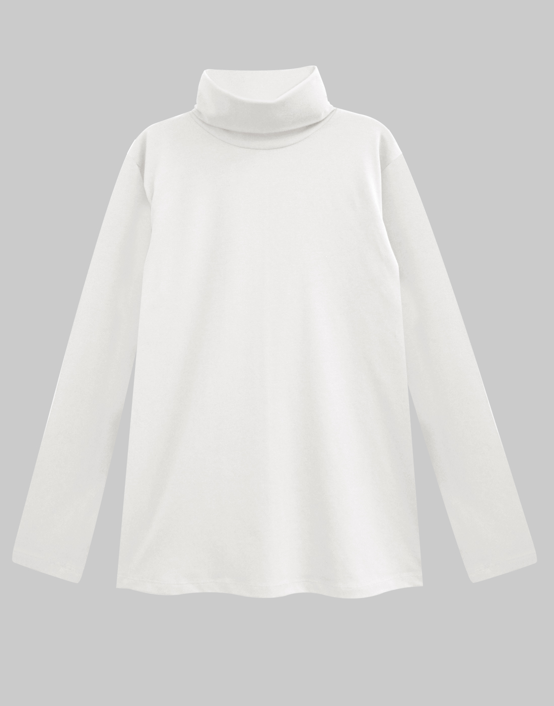 White Turtleneck Full Sleeve T-shirt - A.T.U.N.