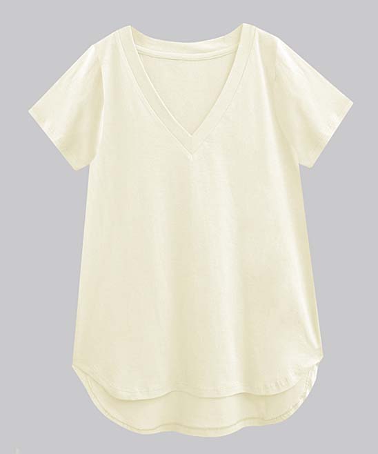 v neck high low t shirt