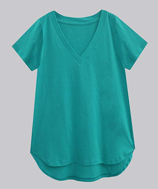 Teal VNeck Women’s HighLow Tshirt A.T.U.N.