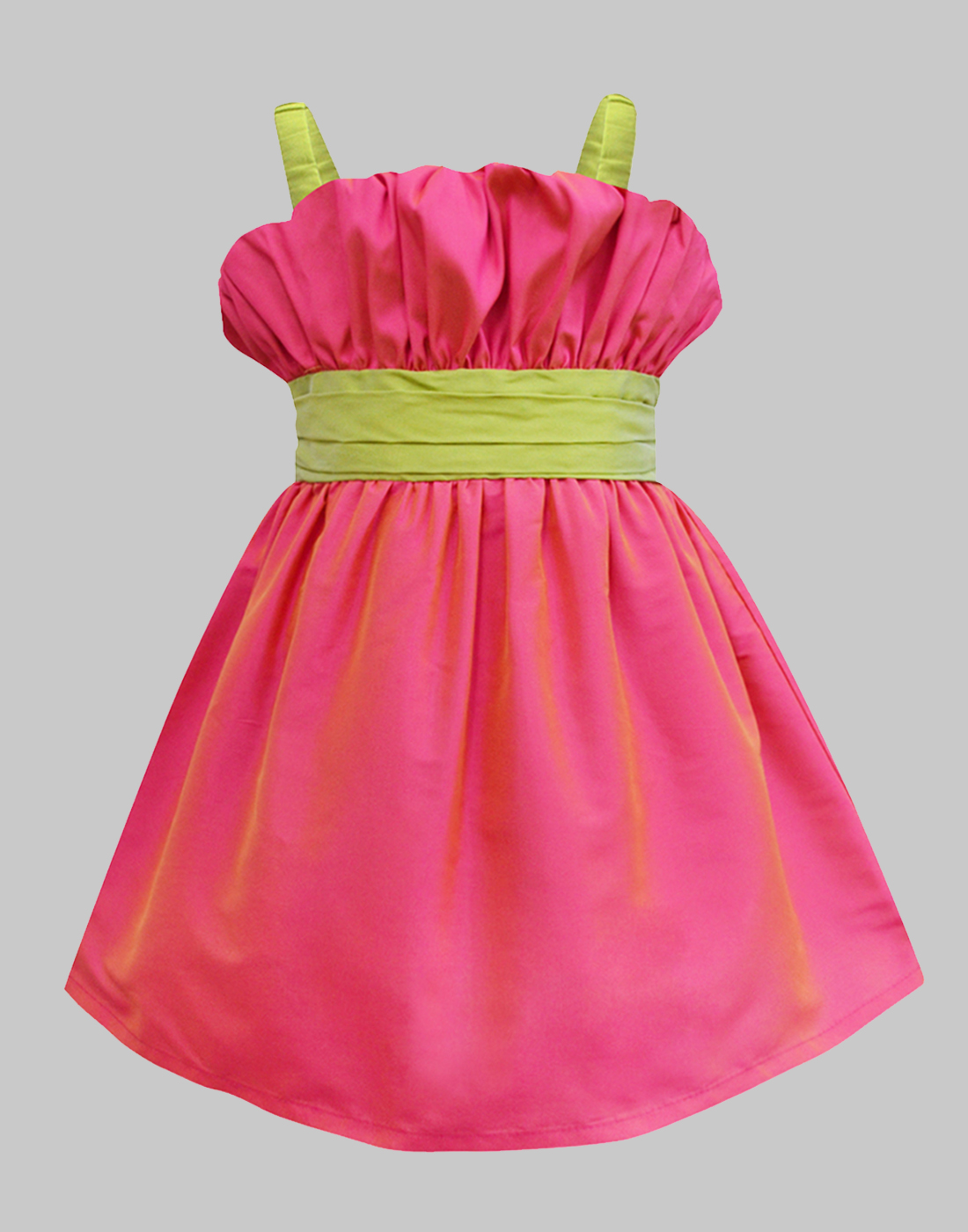 hot pink-lime bouquet dress-1