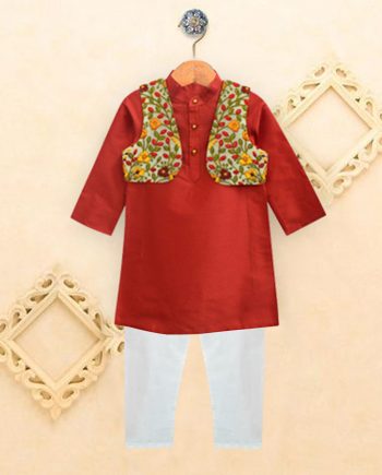 Red Kurta Pyjama Set