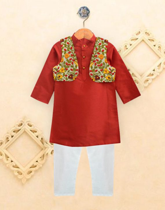 Red Kurta Pyjama Set