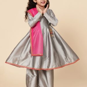 anarkali set in grey