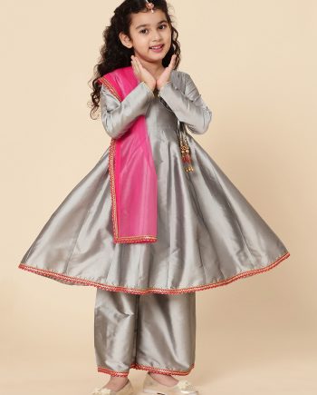 anarkali set in grey