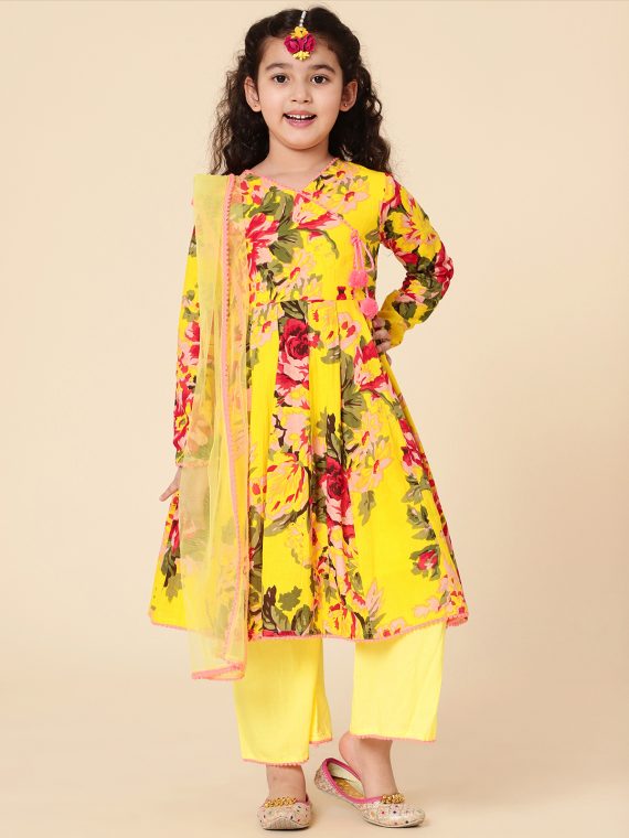 floral anarkali set