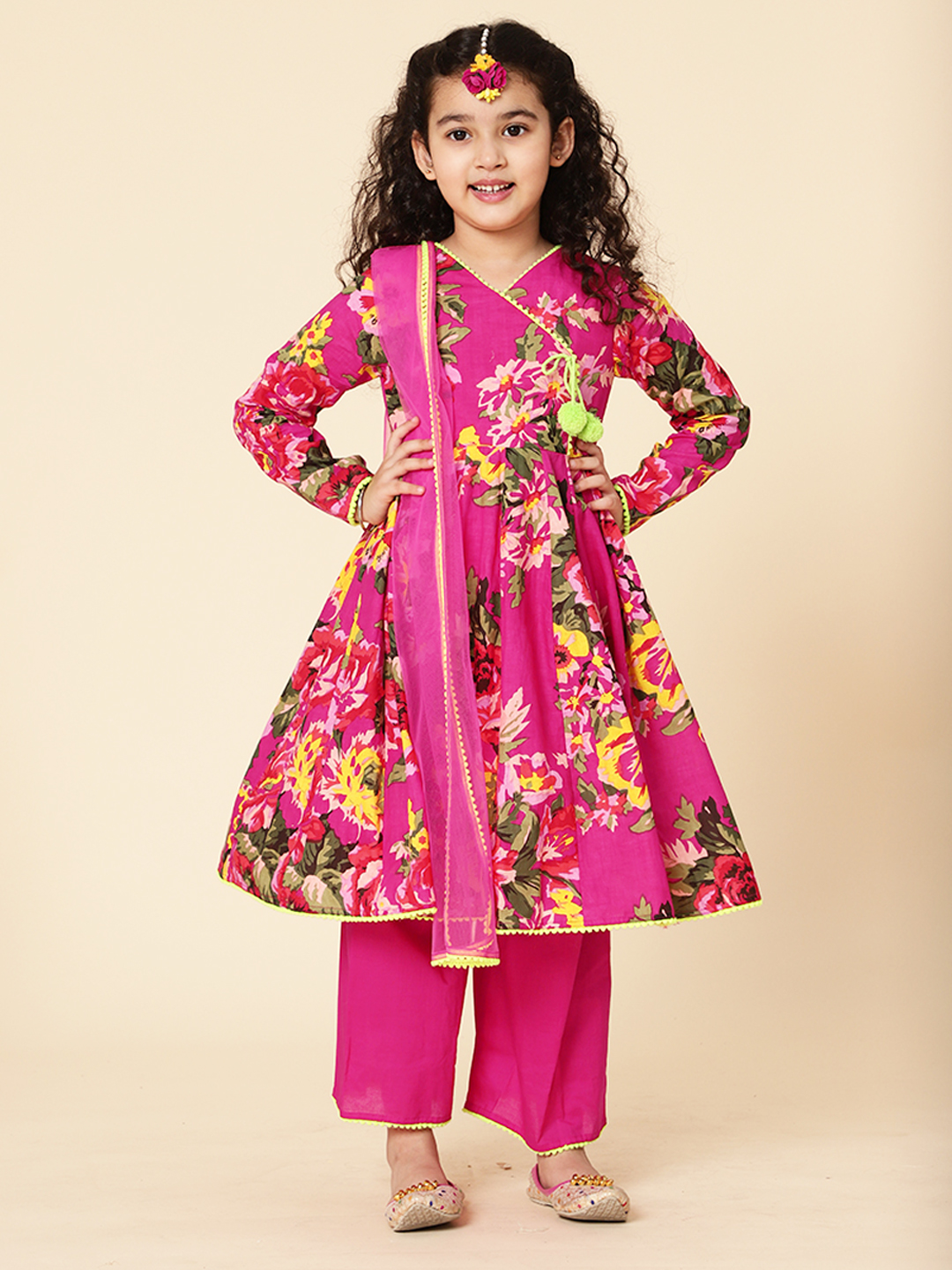 Girl's Floral Anarkali Set - A.T.U.N.