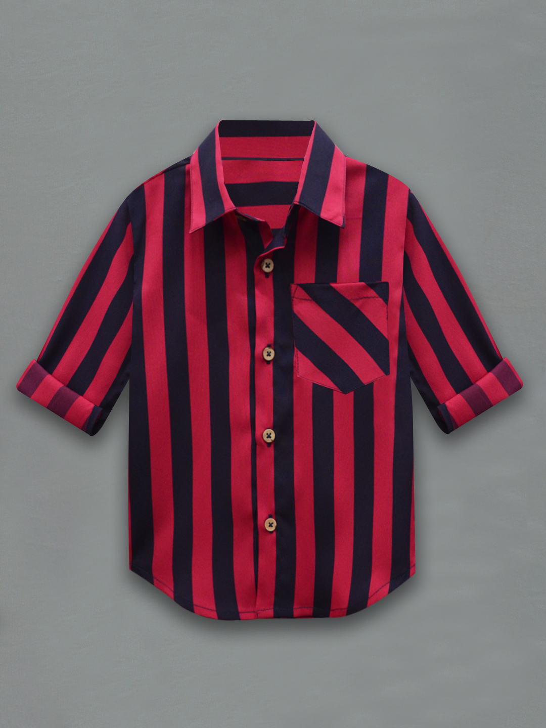 boys red button up shirt