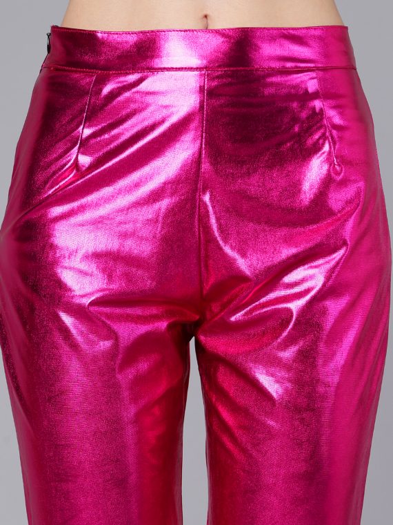 Metallic Costed PU Low Rise Pants – Ruby and Jenna
