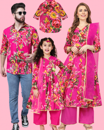 Fuchsia Floral Matching Outfits