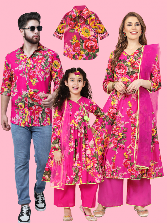 Fuchsia Floral Matching Outfits