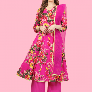 Fuchsia Pink Anarkali for Women