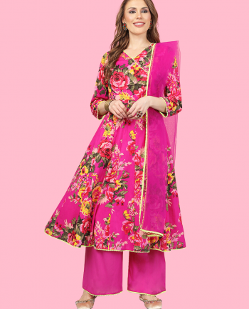 Fuchsia Pink Anarkali for Women