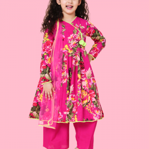 Fuchsia Pink Anarkali for Girls