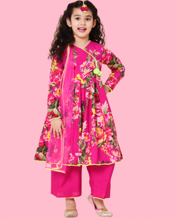 Fuchsia Pink Anarkali for Girls