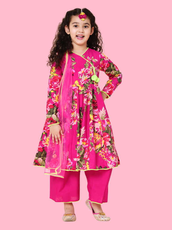 Fuchsia Pink Anarkali for Girls