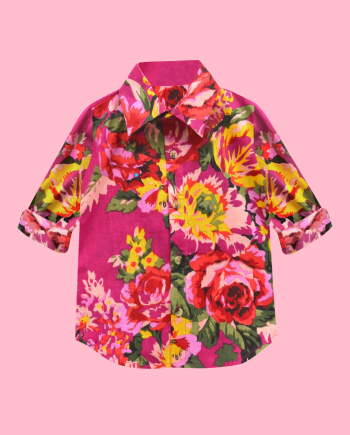 Fuchsia Floral Shirt for Boys