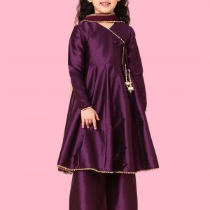 Wine Anarkali for Girls