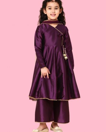 Wine Anarkali for Girls