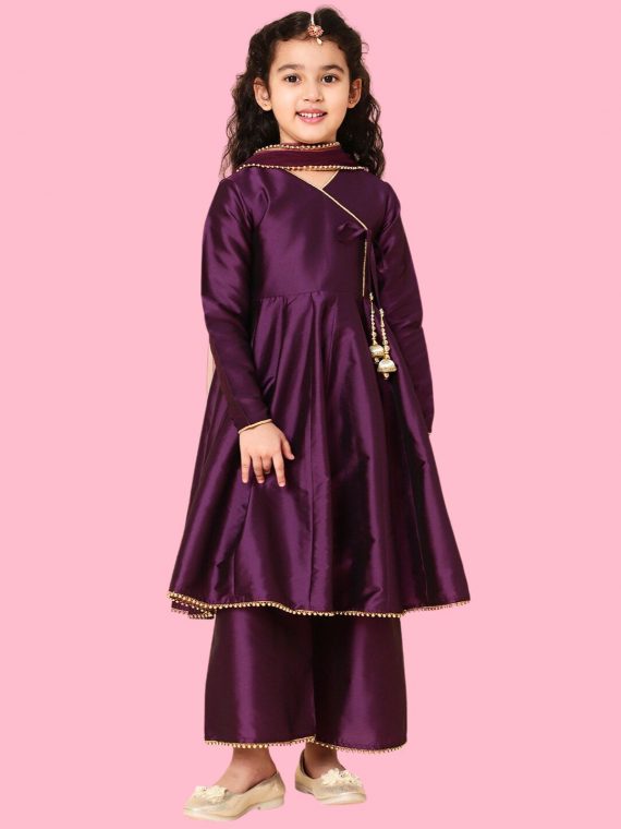 Wine Anarkali for Girls