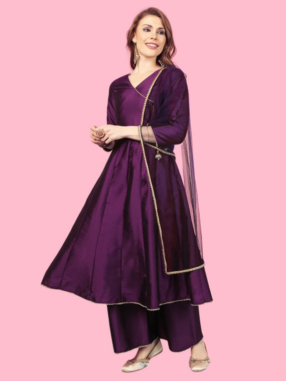 Wine Anarkali for Women