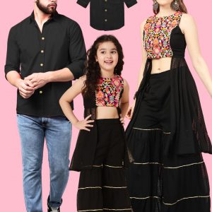 Matching black set for family