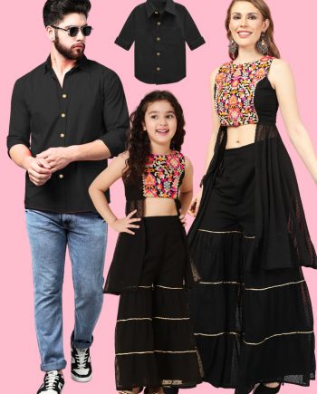 Matching black set for family