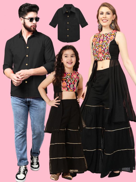 Matching black set for family
