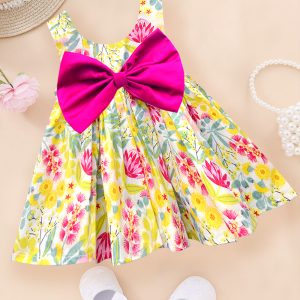 Fuchsia Multi Floral Pam Bow Dress