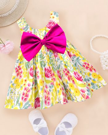 Fuchsia Multi Floral Pam Bow Dress