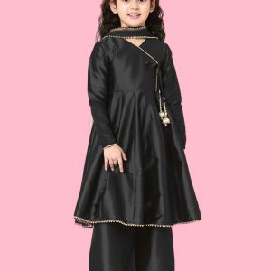 Girls Black Anarkali- Kidswear