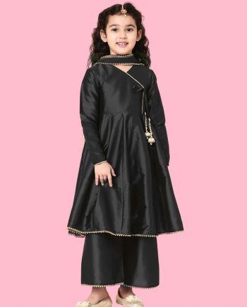 Girls Black Anarkali- Kidswear