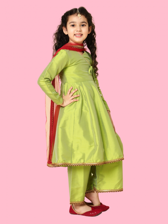 Girls Green Anarkali - Kidswear