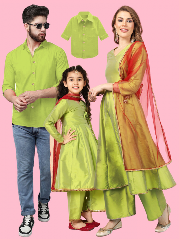 Green Matching Family Outfits