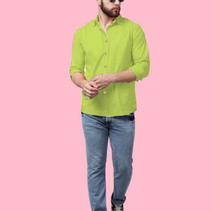 Green Solid Shirt for men