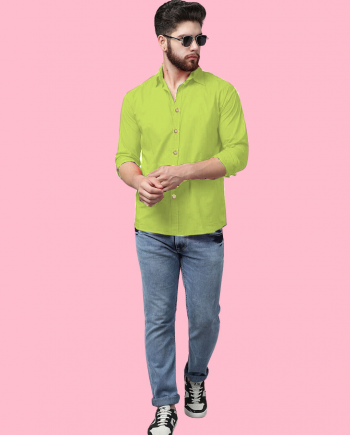 Green Solid Shirt for men