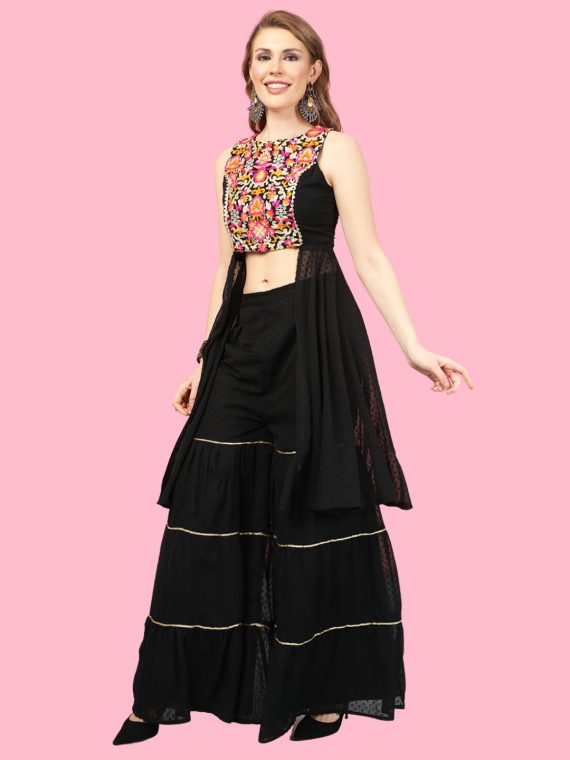 Black Sharara Set for Women